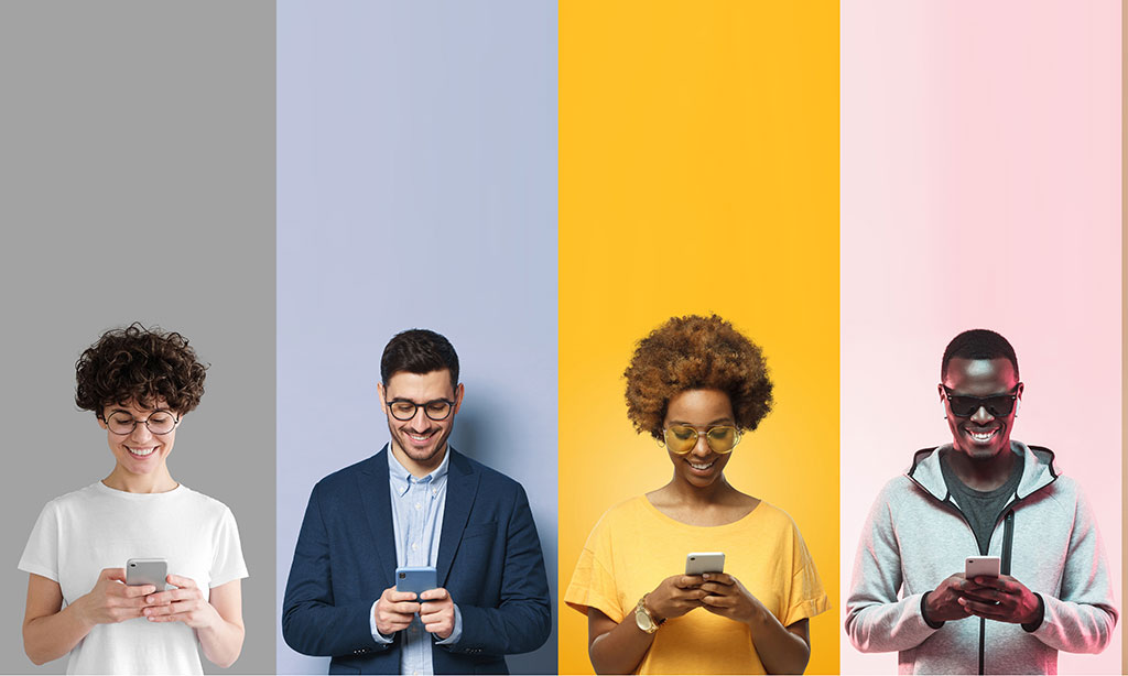 Menschen nutzen ein Smartphone