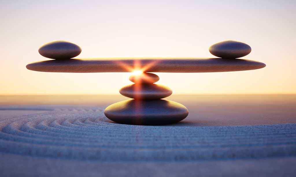 Steine als Symbol für Balance, Meditation und Ruhe 